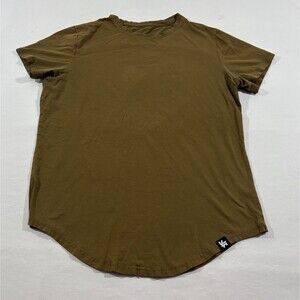 YoungLA 402 Mens Brown Perfect Tee Scallop Bottom T-shirt Short Sleeve Soft Sz M